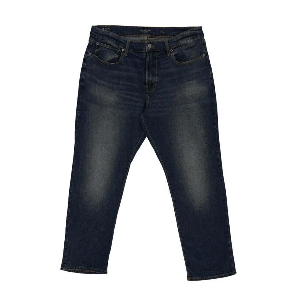 Lucky Brand 223 Straight Jeans Men's Size 36x30 Dark Wash Blue Stretch Denim